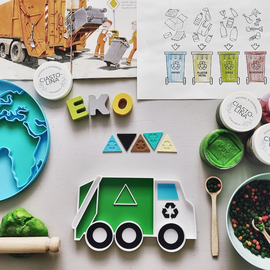 Eko wysypywanka sensoryczna Śmieciarka