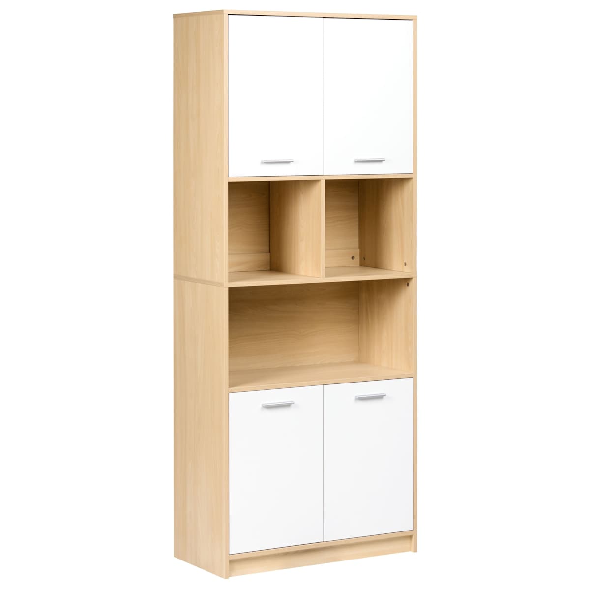 Regał 4-drzwiowy ZEHNA Jasny brąz/ biały