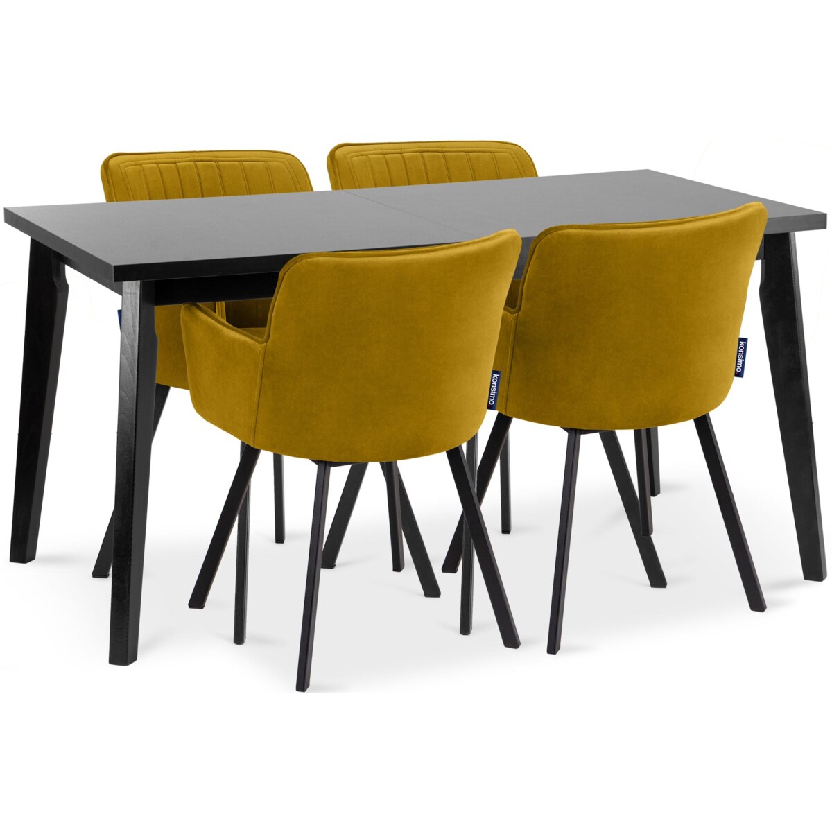 KONSIMO RHENA Stół w skandynawskim stylu rozkładany czarny