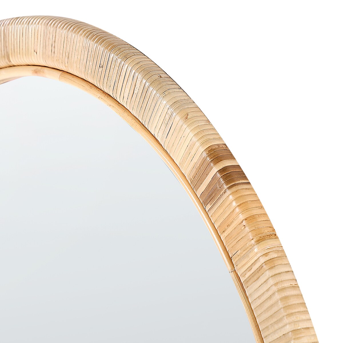 Lustro ścienne ANLEZY 80 cm 80 cm Rattan Naturalny