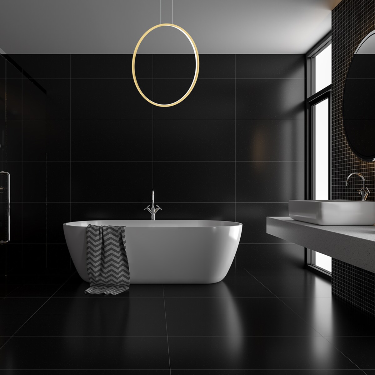 Lampa wisząca Saturno ML8857 Milagro LED 46W 4000K pierścień IP44 złoty