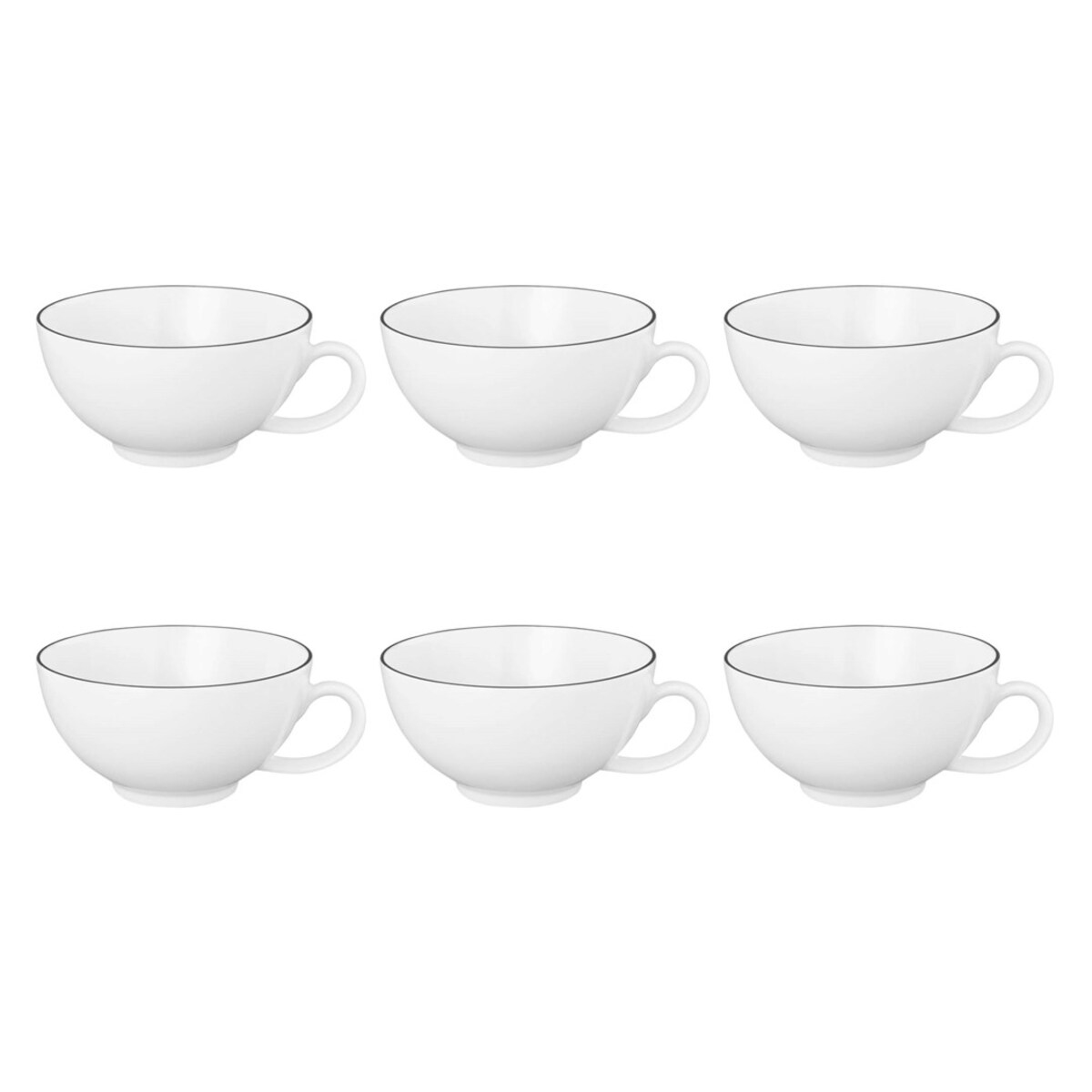 SELTMANN LIDO BLACK LINE Zestaw 6 filiżanek do herbaty 200 ml