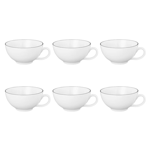 SELTMANN LIDO BLACK LINE Zestaw 6 filiżanek do herbaty 200 ml