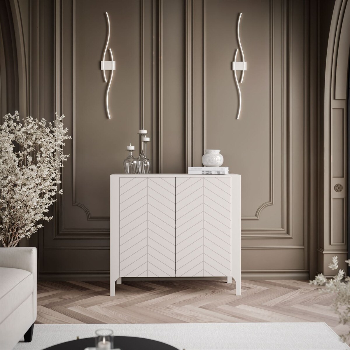 Dwudrzwiowa komoda LUMI 103 cm, kaszmir