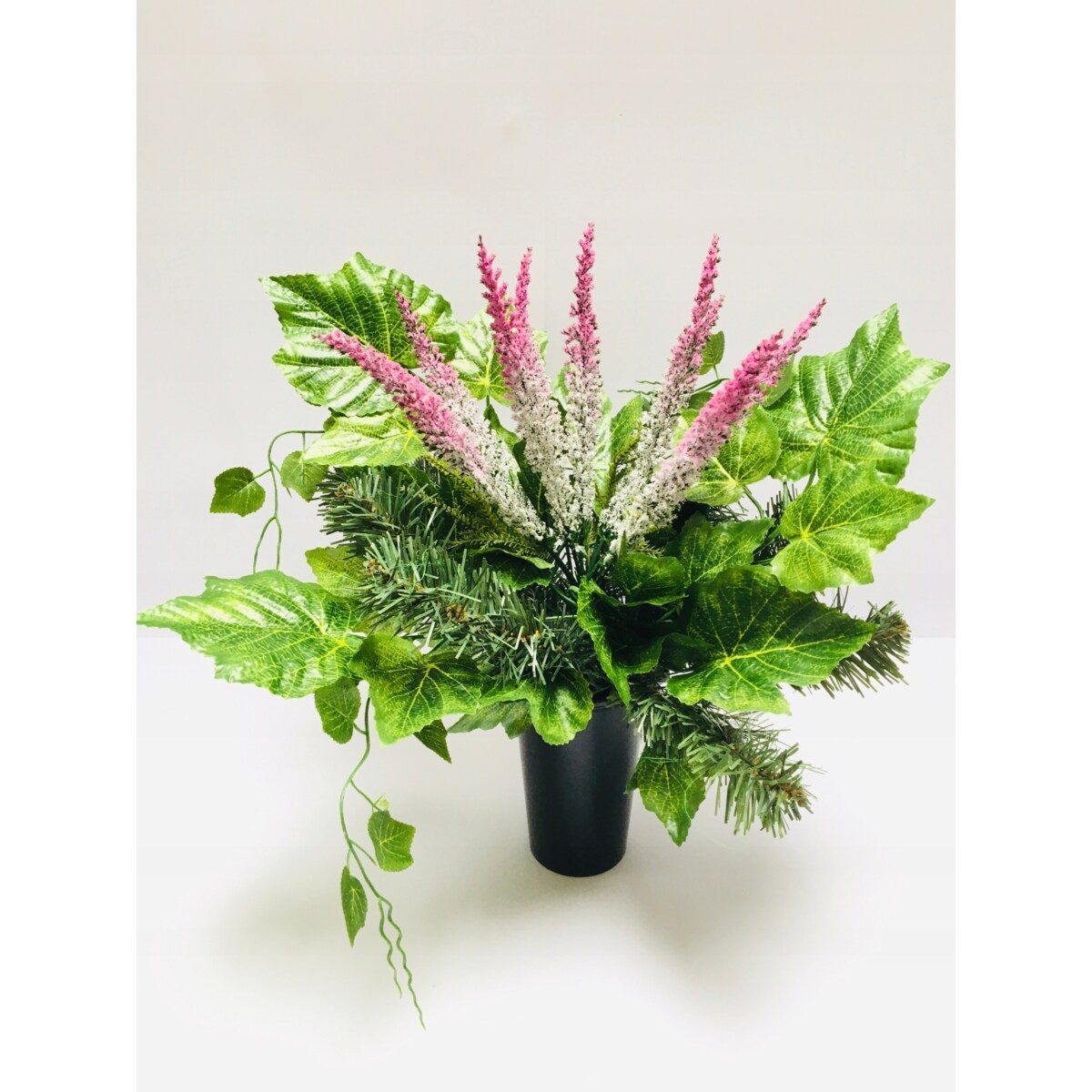 GOTOWY STROIK sztuczny WRZOSY wkład do flakonu wiązanka na cmentarz pomnik