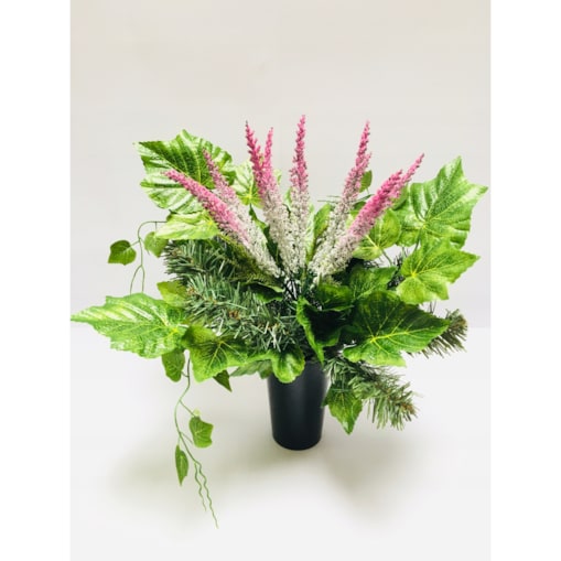 GOTOWY STROIK sztuczny WRZOSY wkład do flakonu wiązanka na cmentarz pomnik