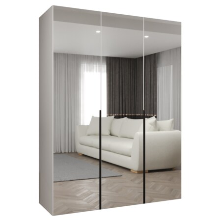 Szafa uchylna otwierana ALICANTE 3 150 wys. 202 cm Biały + u. Czarny