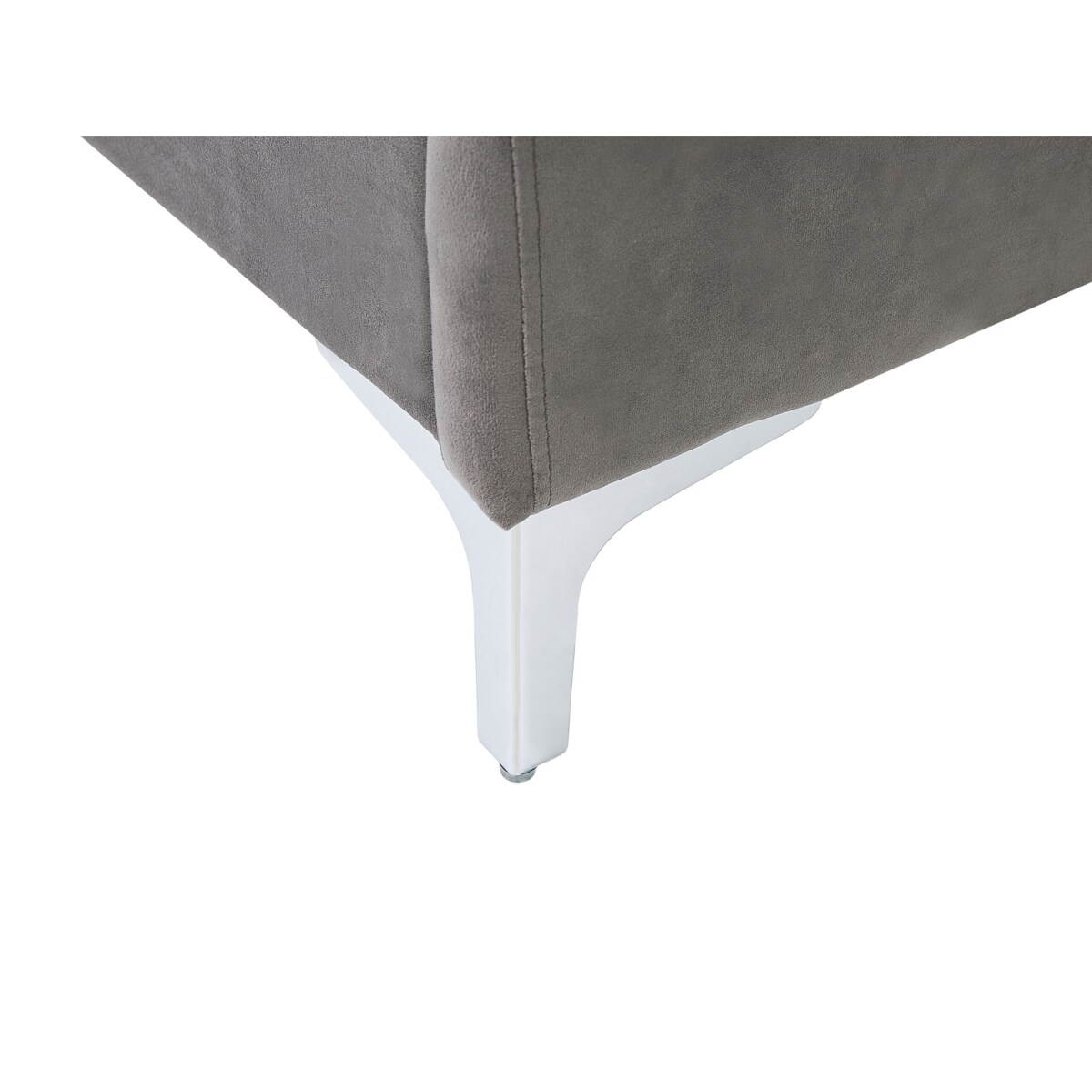 Łóżko welurowe 140 x 200 cm szare AMBERT