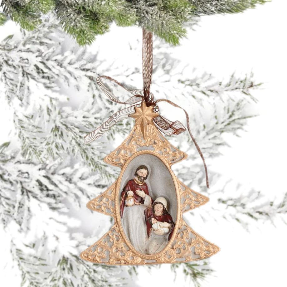 VILLA ITALIA Zawieszka choinka 10 cm HOLY FAMILY