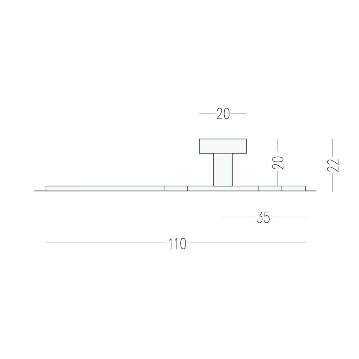 NENA MOROCCO Mx2 uchwyt jednopunktowy mosiężny szczotkowany nielakierowany