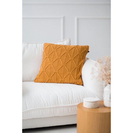 Poszewka brytyjska kwadratowa musztardowa, 50 x 50 cm, La Manta