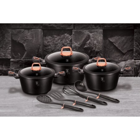 Zestaw 10 elementów garnki, akcesoria Black Rose BerlingerHaus BH-6154