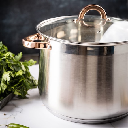 Garnek stalowy gastronomiczny duży 13L 28cm Rose Gold KLAUSBERG