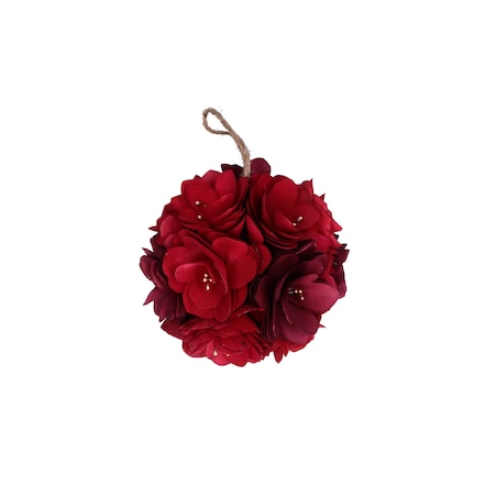 Zestaw 4 świątecznych kul Rosesurose - Czerwony, 18 cm