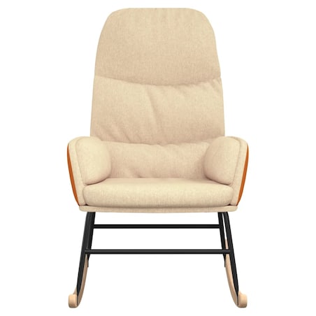 vidaXL Fotel bujany, kremowy, tapicerowany tkaniną