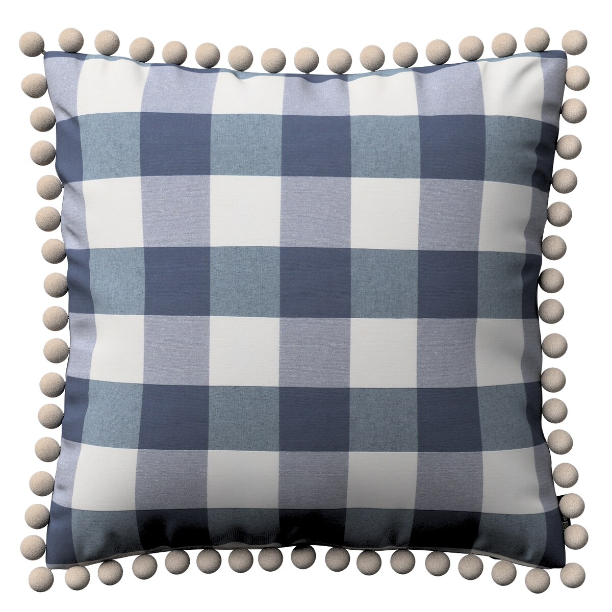 Poszewka Wera na poduszkę 45x45 granatowo-biała krata (5,5x5,5cm)