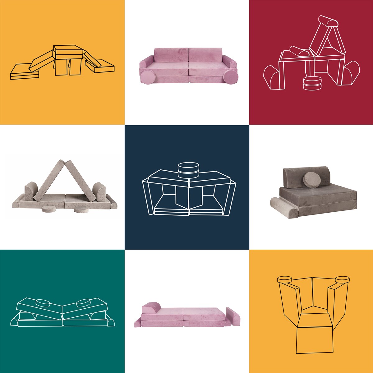 Sofa dla Dzieci Slimcord, Sztruksowa, Beżowa