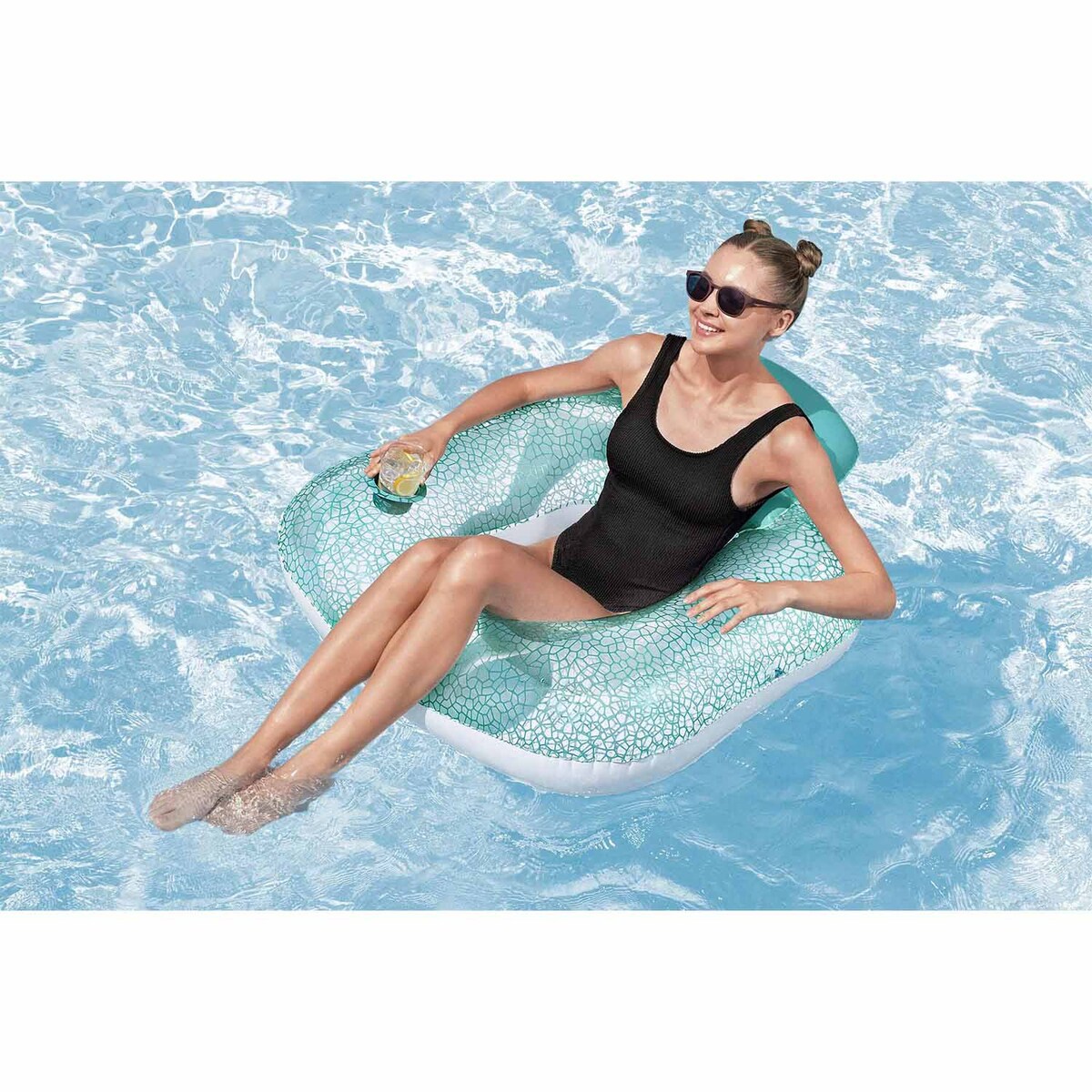 Fotel dmuchany plażowy Bestway 43097N wodny materac do pływania 102x94 cm