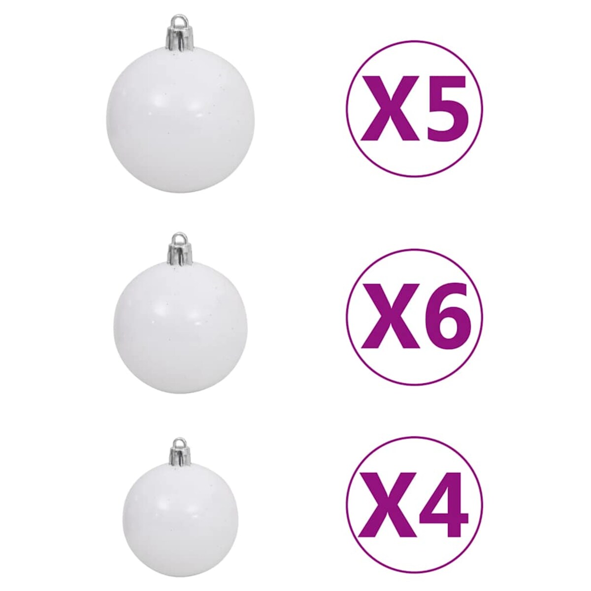 vidaXL Sztuczna choinka z lampkami i bombkami, czarna, 120 cm, PVC