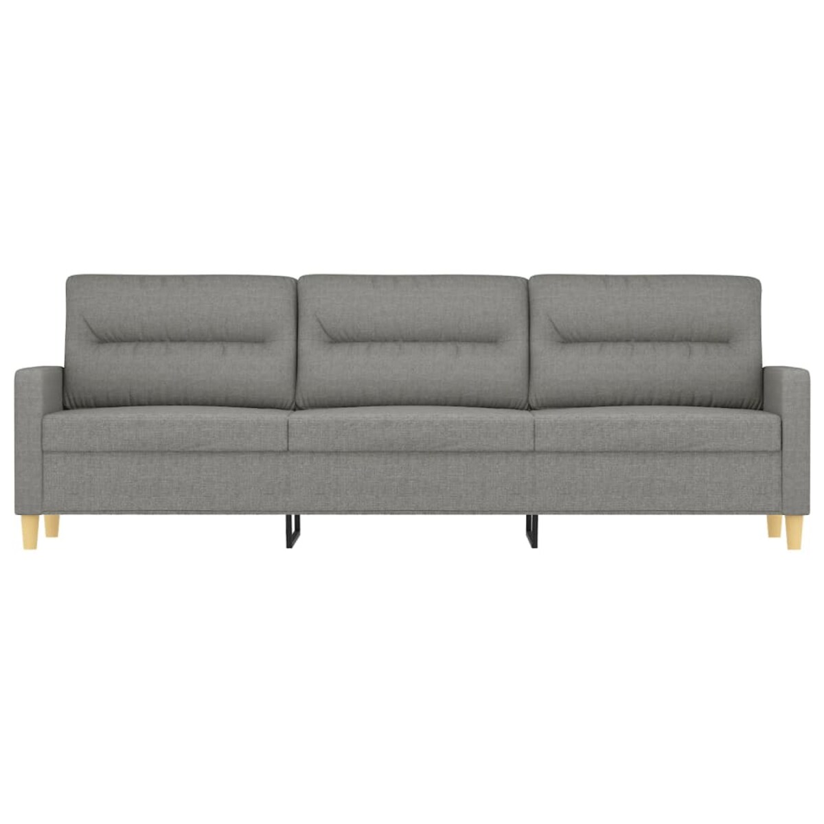 vidaXL Sofa 3-osobowa, ciemnoszara, 210 cm, tapicerowana tkaniną
