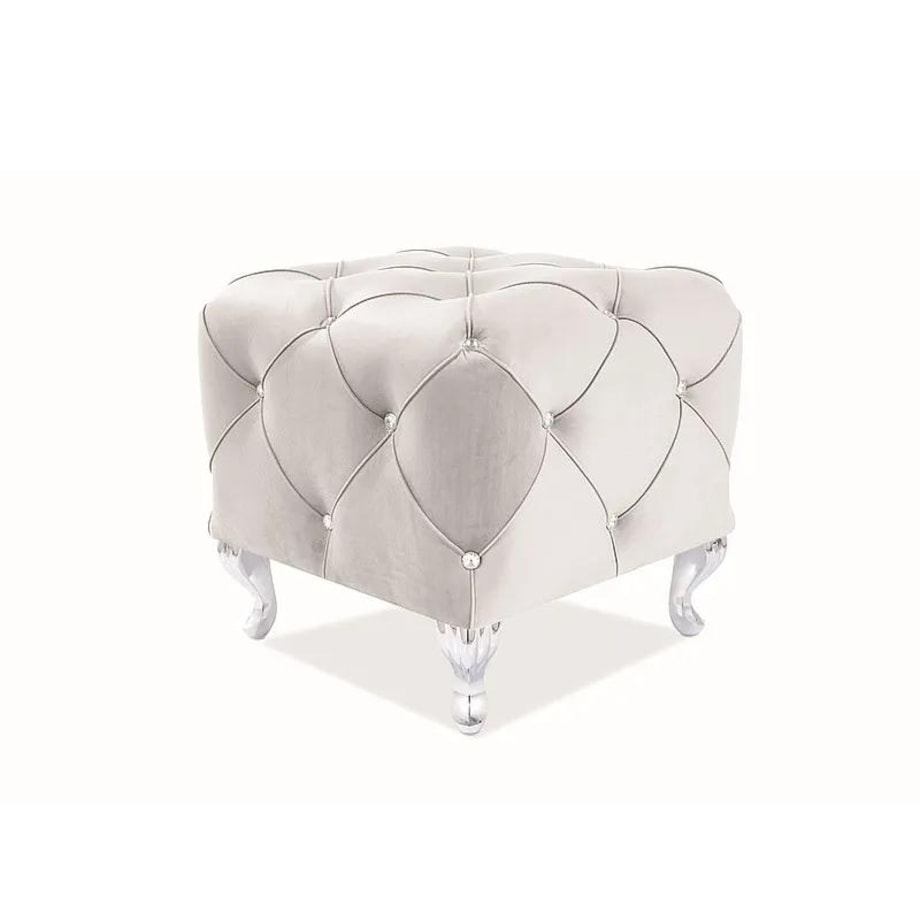 Pufa HESTIA K VELVET jasnoszara