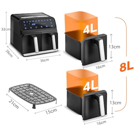 Frytkownica beztłuszczowa frytownica AIR FRYER 8l Berdsen