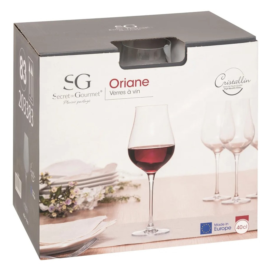 Komplet 6 kieliszków do wina Oriane 400 ml