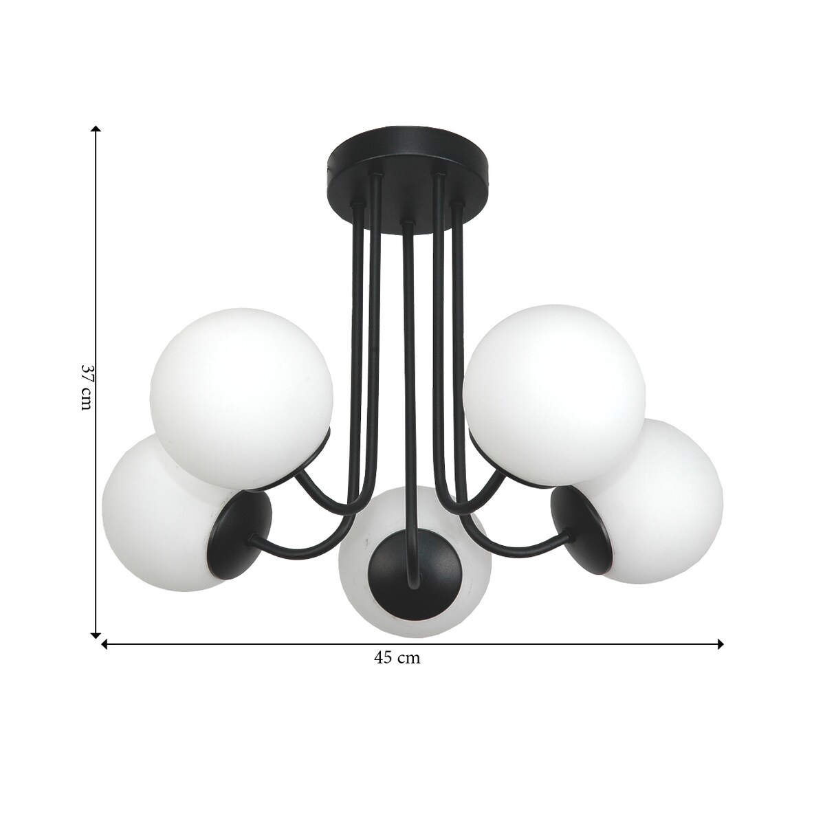 lampa sufitowa industrialna czarna gosti kule białe edylit