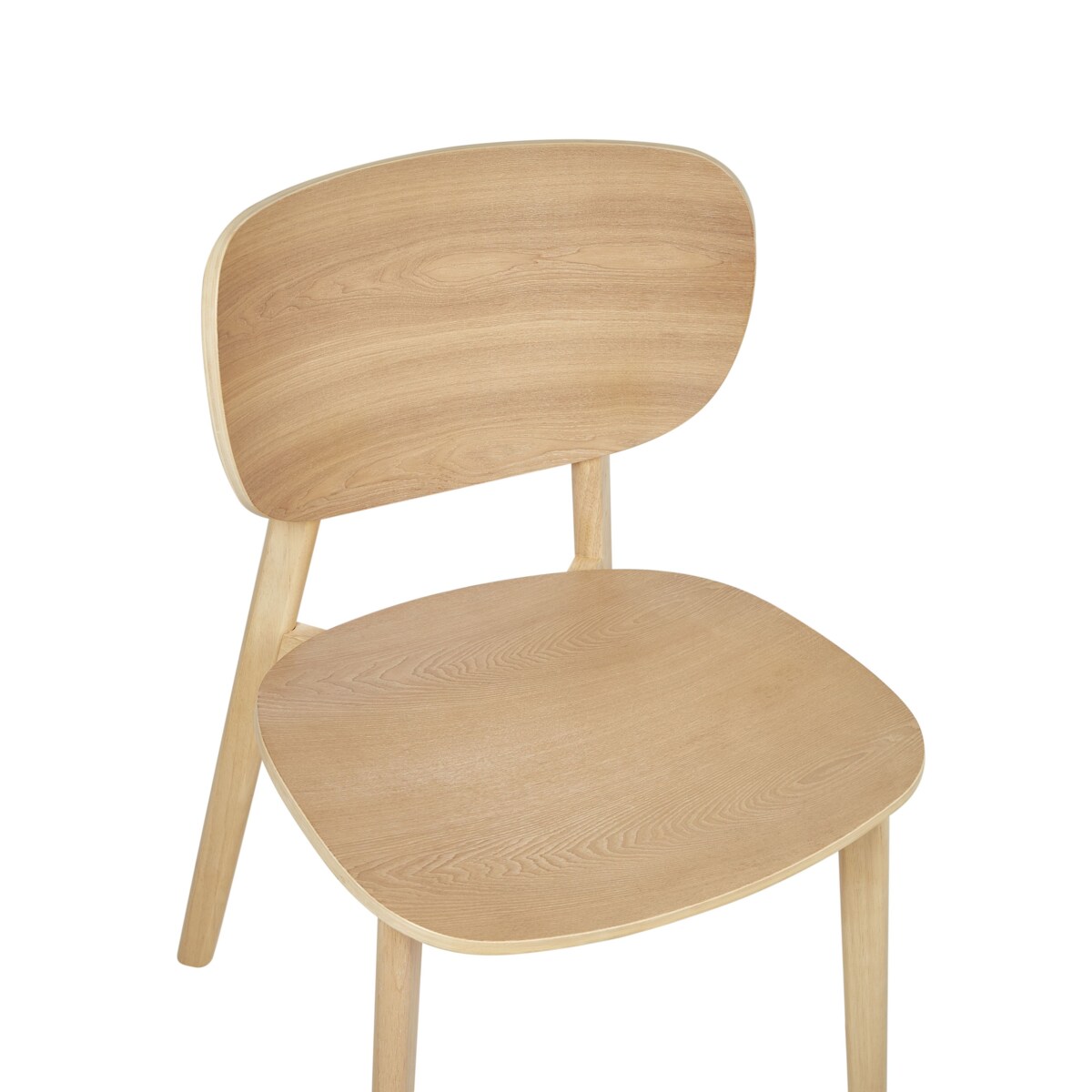 Zestaw 2 krzeseł do jadalni OVERLY Drewno kauczukowe Jasne drewno