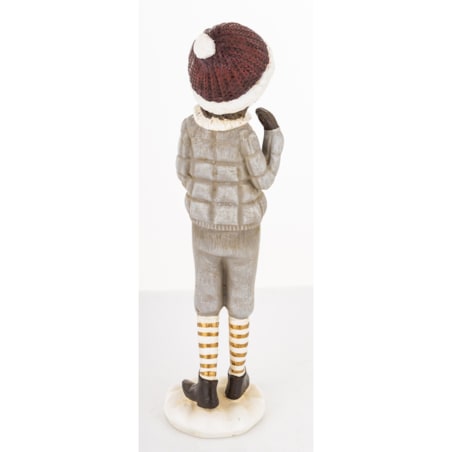 Figurka - Zimowa dziewczynka 18x4,5x4,5 cm TOSIA w popielatym stroju