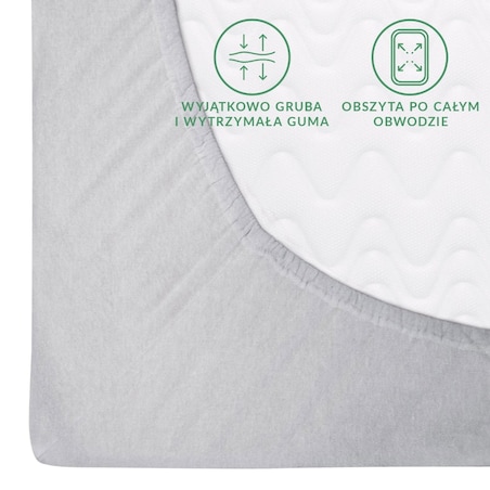 Prześcieradło flanela z gumką 140x200 kolor popiel