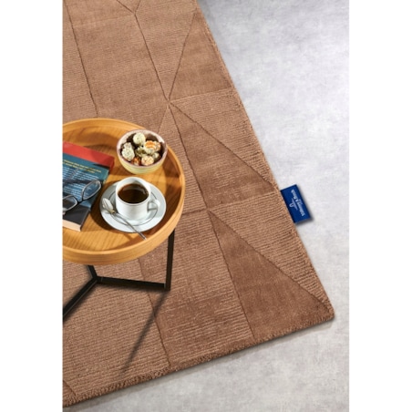 Chodnik wełniany do korytarza 80x250cm, brązowy nowoczesny wzór 3D