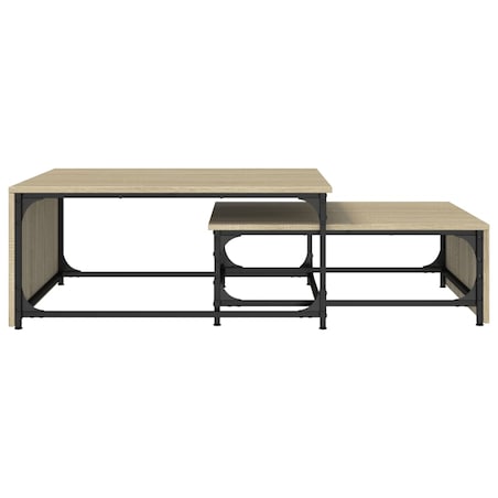 vidaXL Stoliki wsuwane jeden pod drugi, 2 szt., dąb sonoma