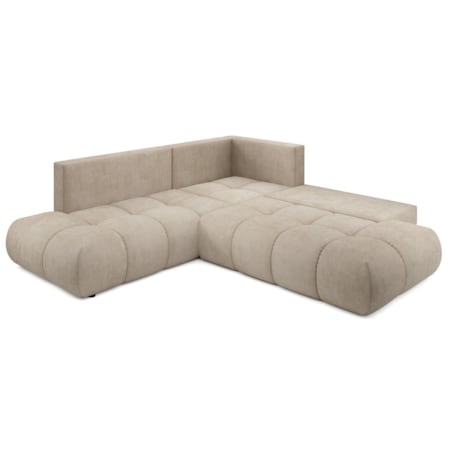 Narożnik pikowany, rozkładany z funkcją spania SOHI, Flow 02 - beżowy