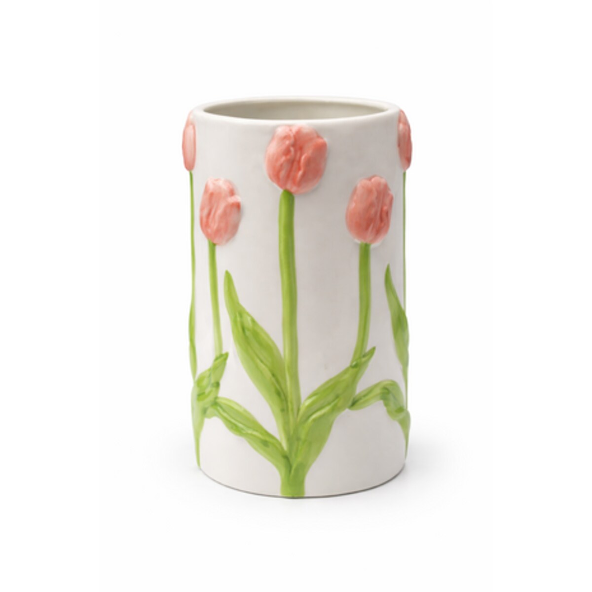 Wazon ceramiczny z tulipanami 22x11,5x11,5 cm TULIPANO różowe