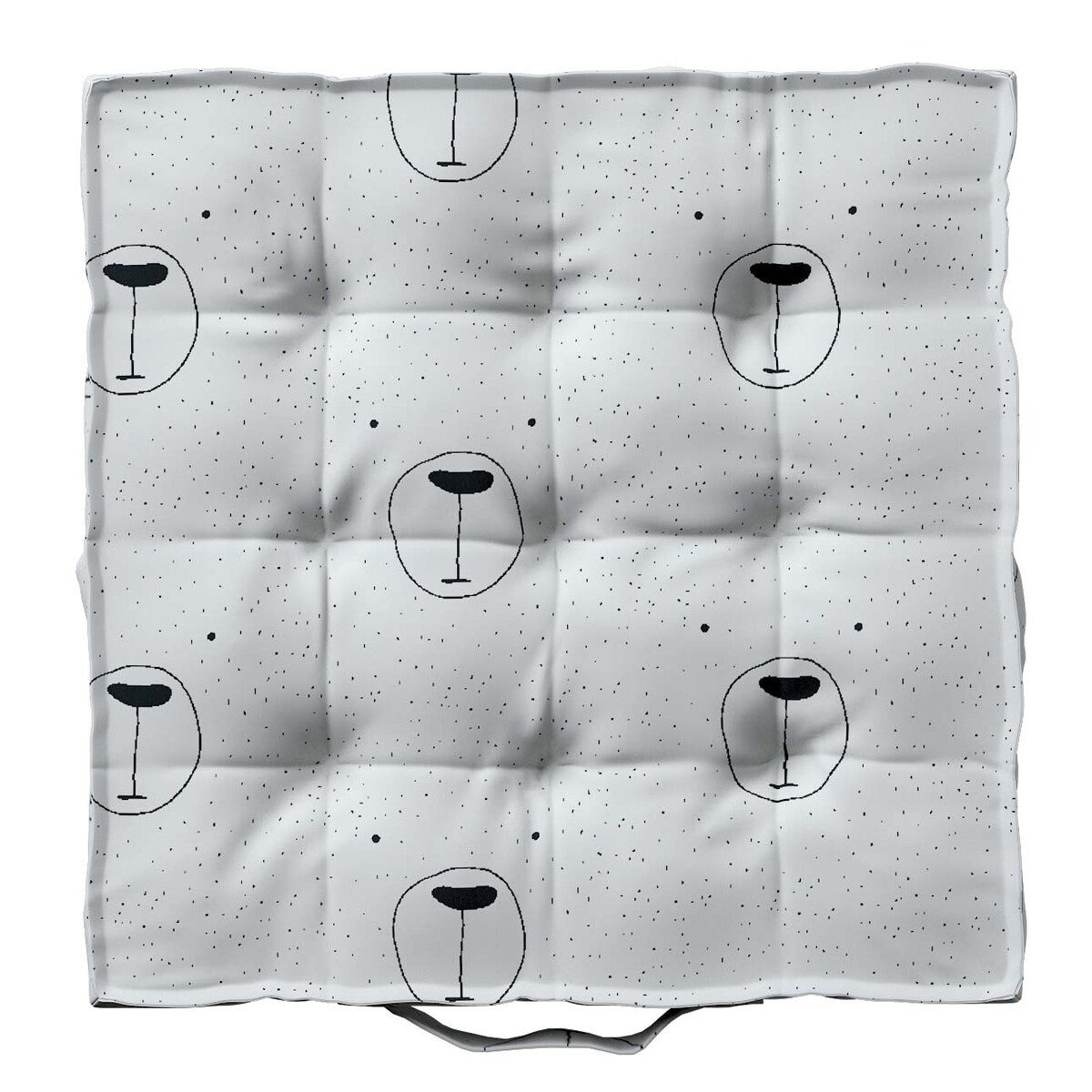 Siedzisko Tomi, ecru-czarny, 40 x 40 x 6 cm, Magic Collection