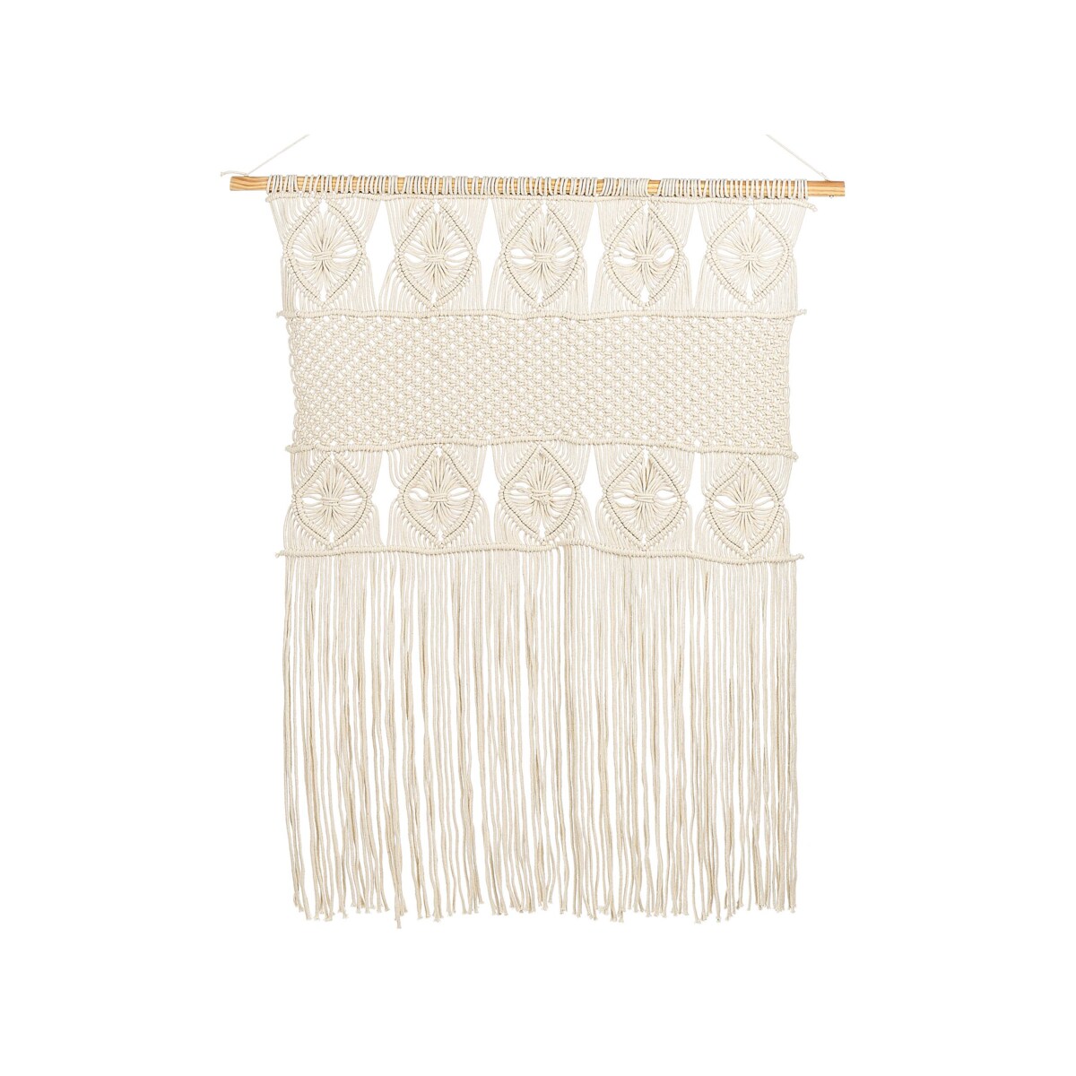 Dekoracja ścienna makrama bawełniana beżowa LAHRI