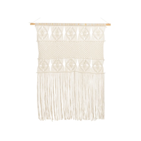 Dekoracja ścienna makrama bawełniana beżowa LAHRI