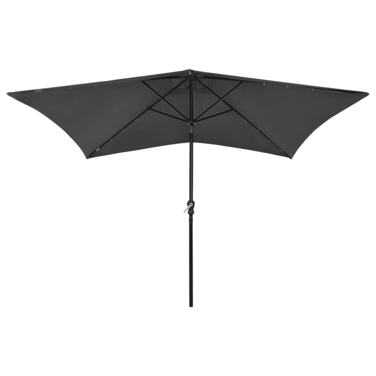 vidaXL Parasol ogrodowy z LED i stalowym słupkiem, antracytowy, 2x3 m