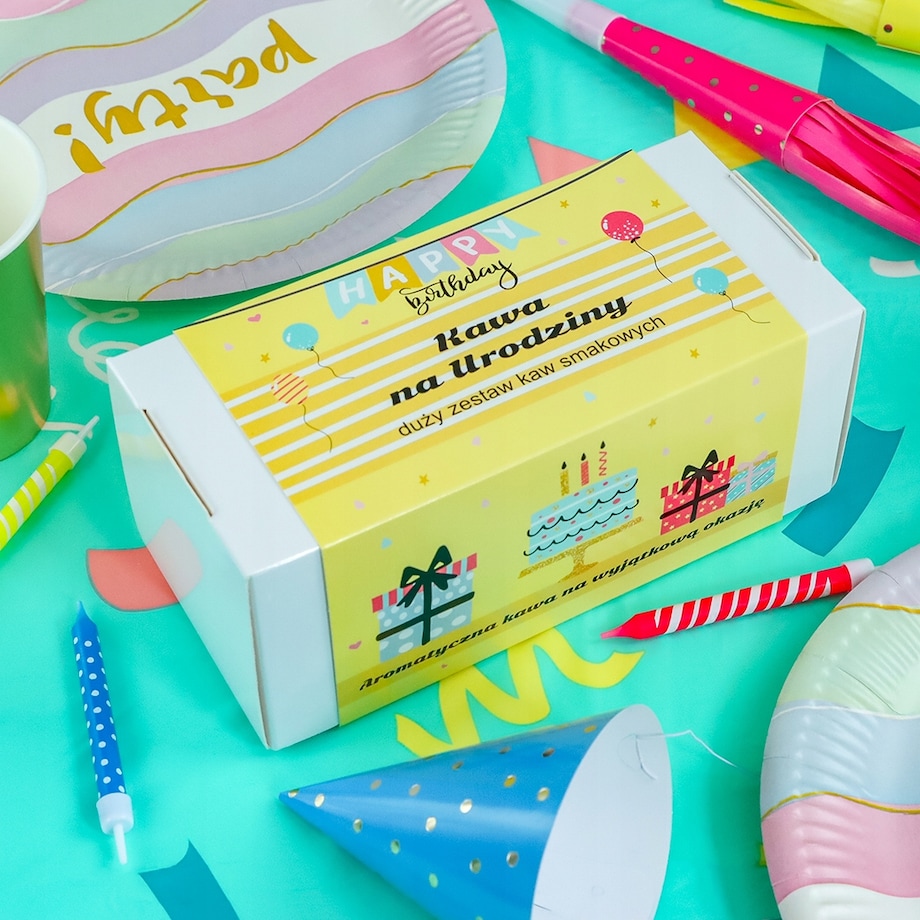 ZESTAW PREZENTOWY NA 30 40 50 60 URODZINY DLA KOBIETY FACETA KAWA DESEROWA