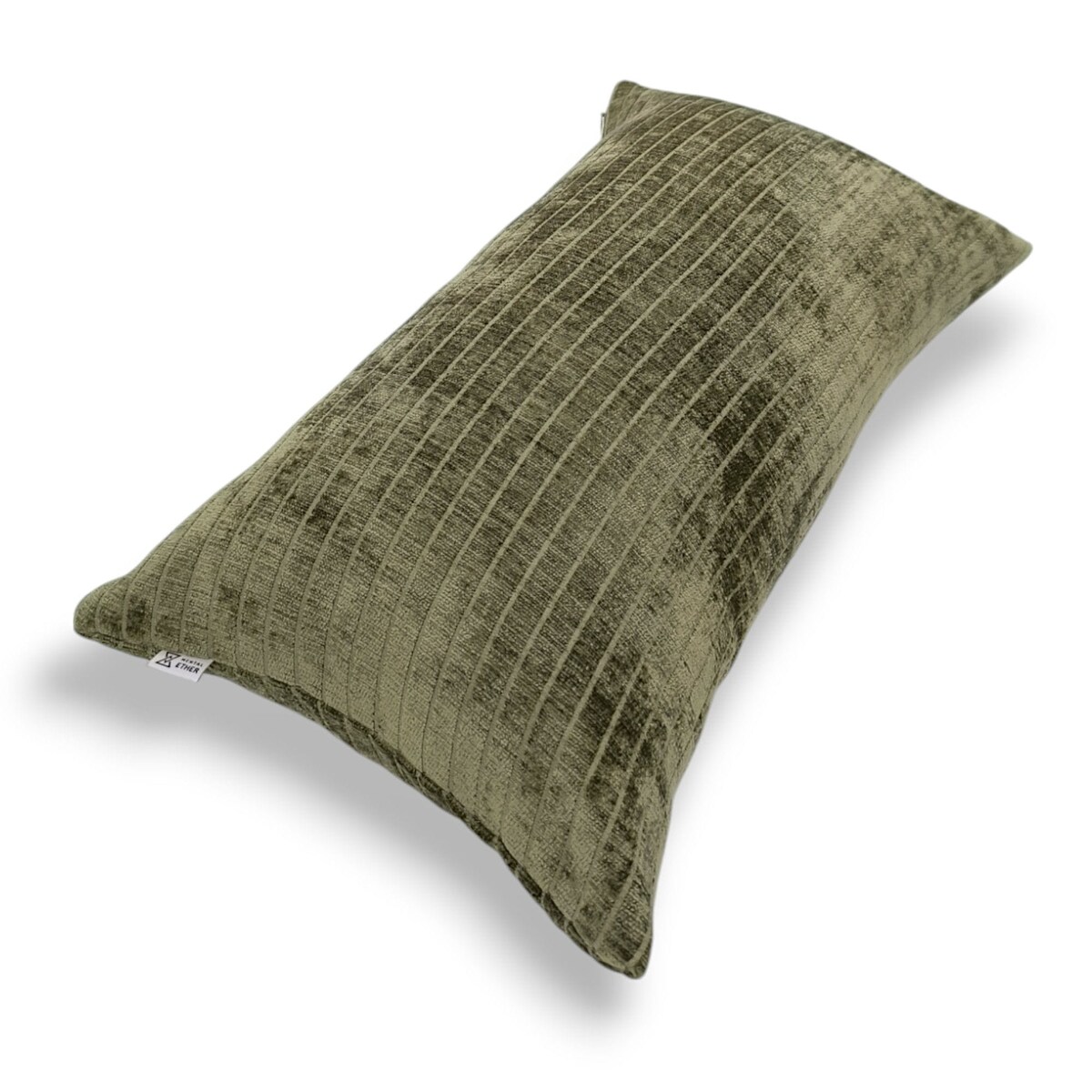 Ciemnozielona oliwkowa poduszka dekoracyjna w prążki 30x50 Lines