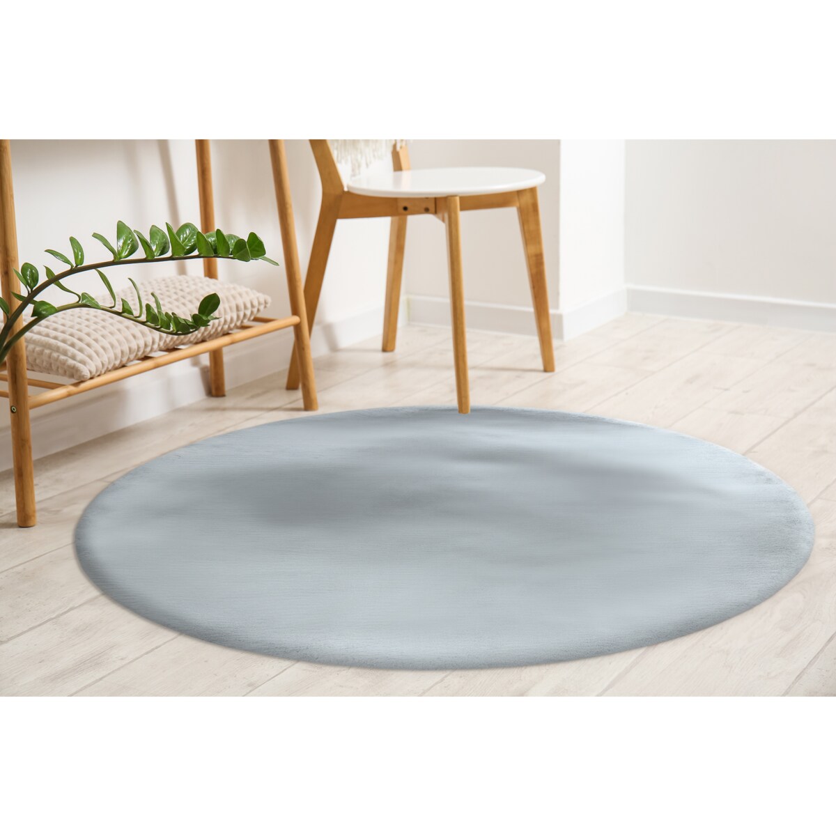 Dywan TEDDY NEW dream 47 koło Shaggy srebrny koło 200 cm