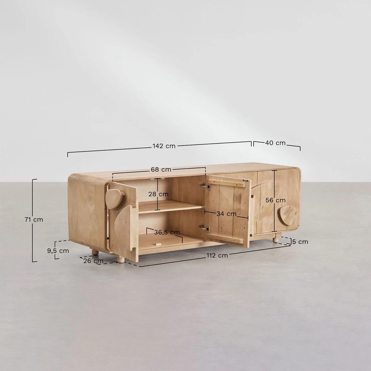 Komoda z drewna mango Joel 142 cm