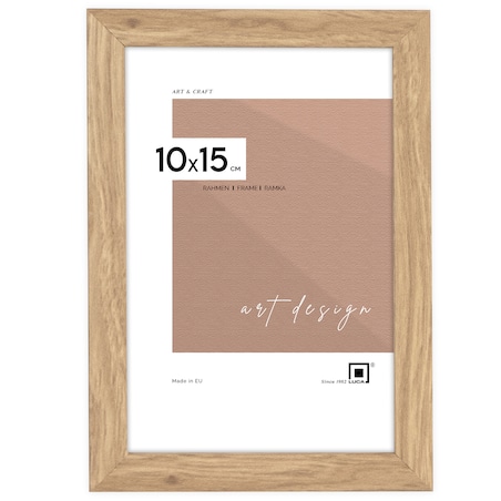 Brązowa ramka na zdjęcia 10x15 cm rama MDF z plexi wisząca stojąca klasyczna ramka