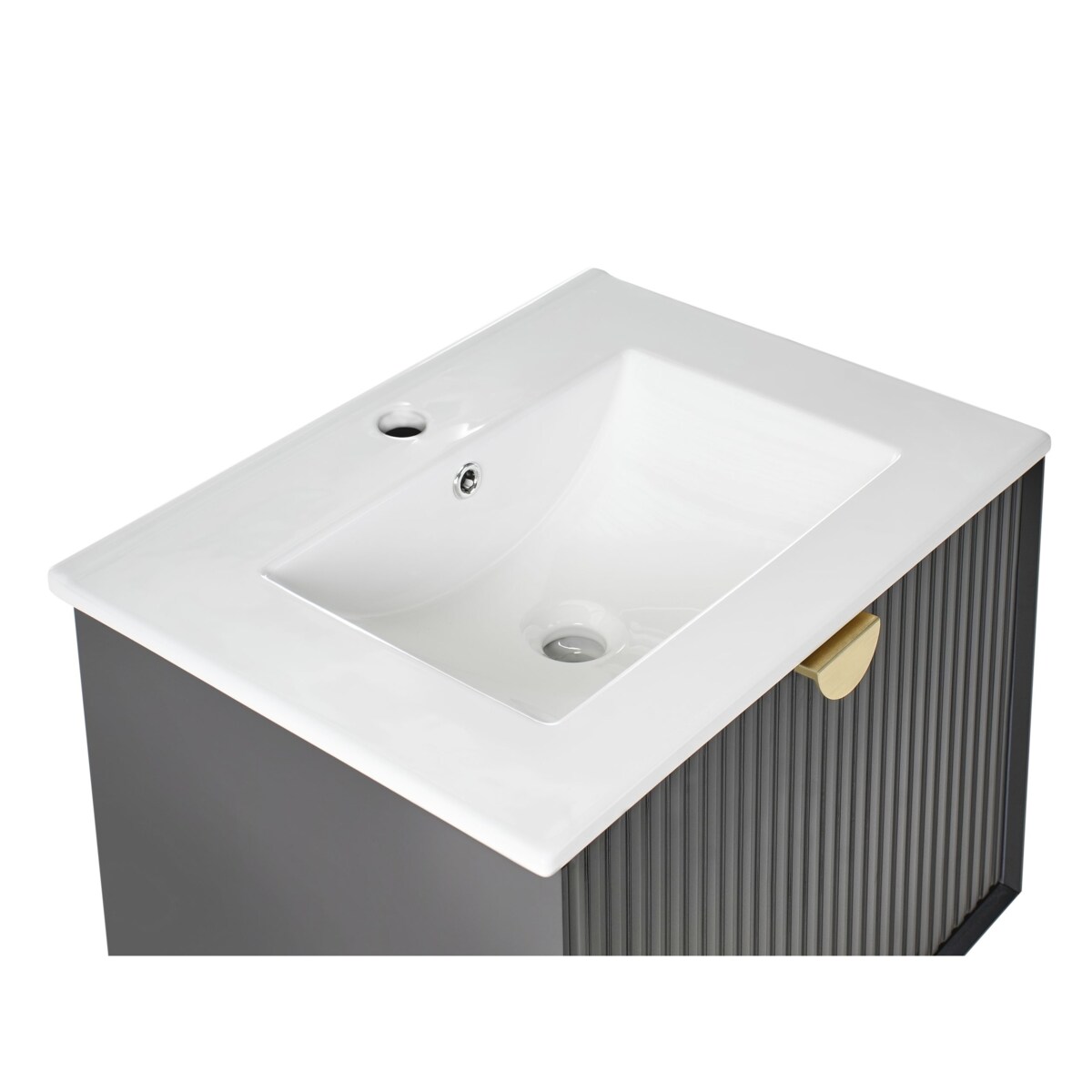 Szafka łazienkowa wisząca z umywalką BONAIRE 60 cm Czarny