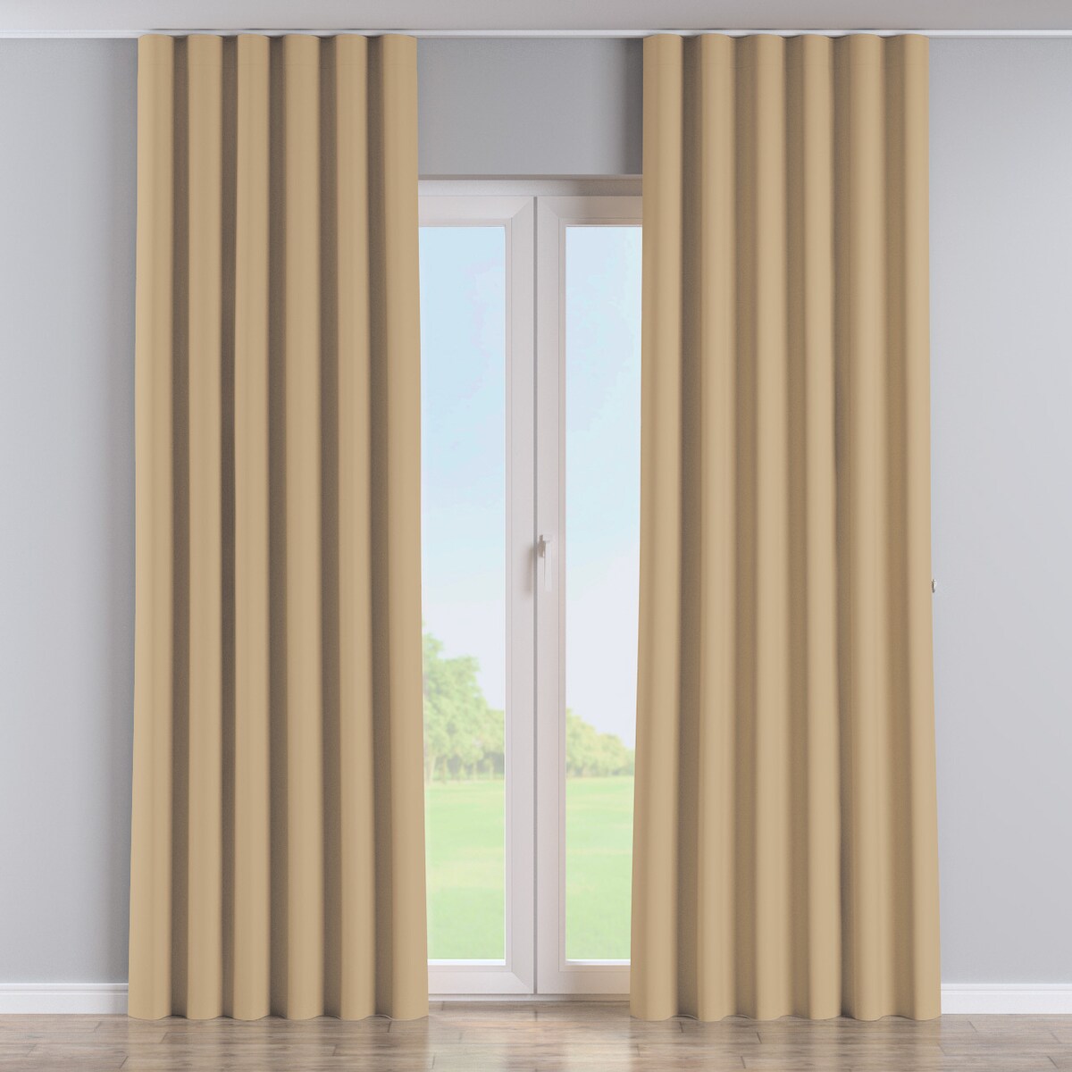 Zasłona na taśmie wave 130x260 złocisty beż