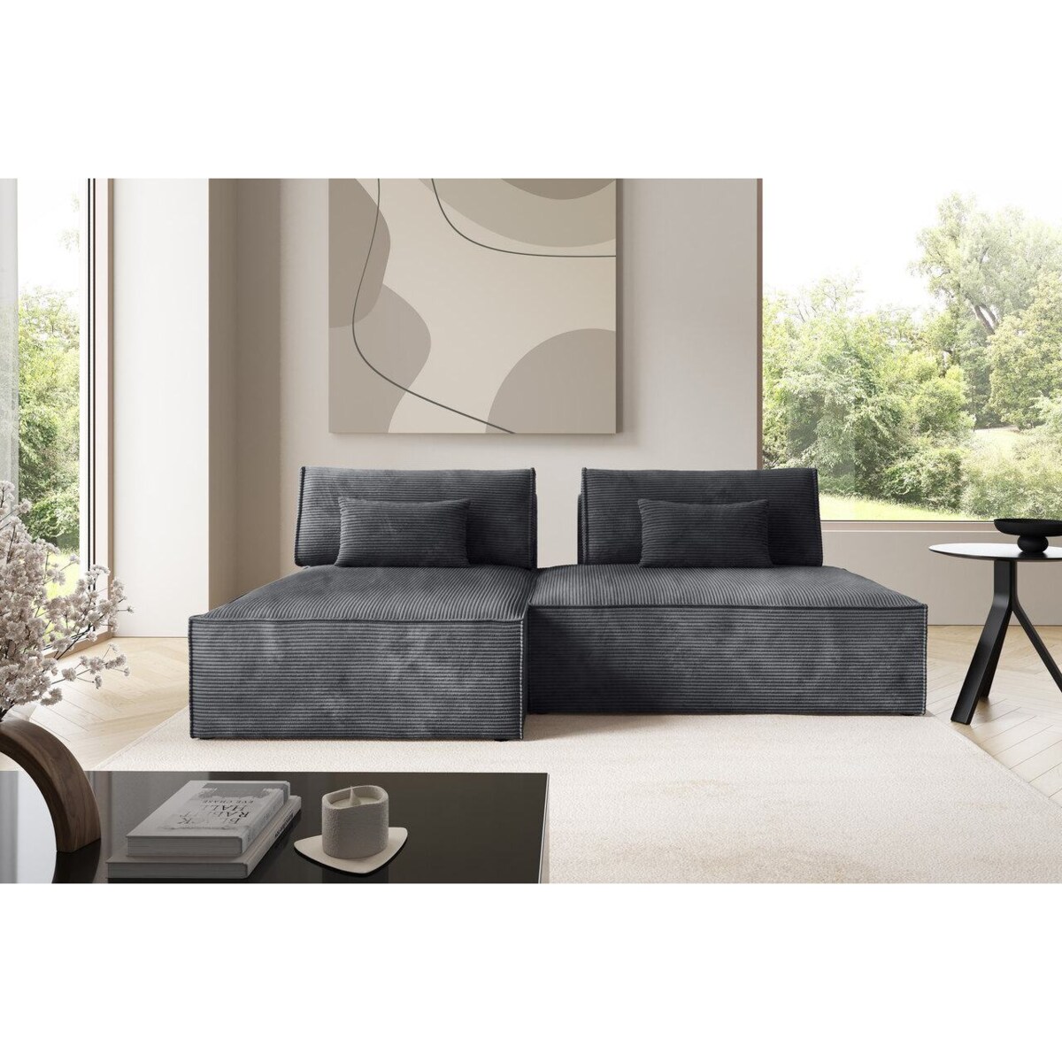 Narożnik modułowy LUCCA z funkcją spania sztruks POSO 60