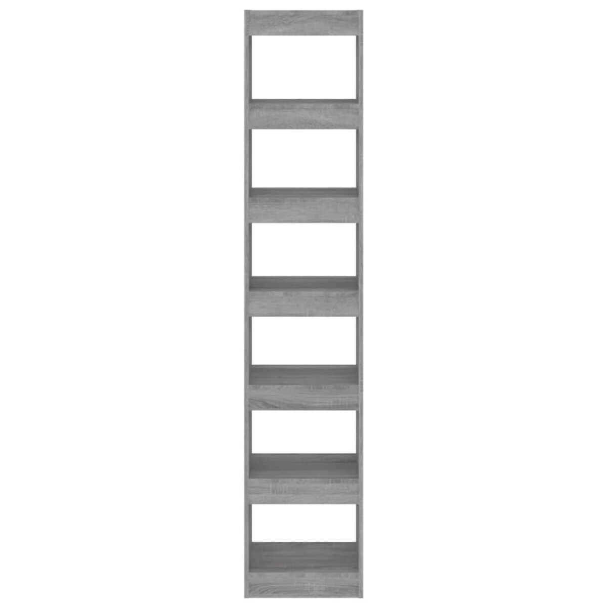 vidaXL Regał na książki/przegroda, szary dąb sonoma, 40x30x198 cm