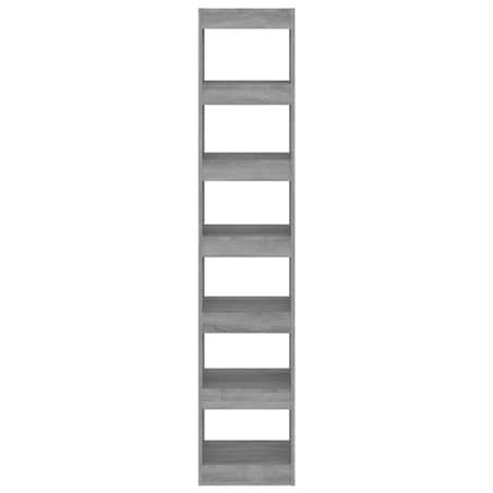 vidaXL Regał na książki/przegroda, szary dąb sonoma, 40x30x198 cm