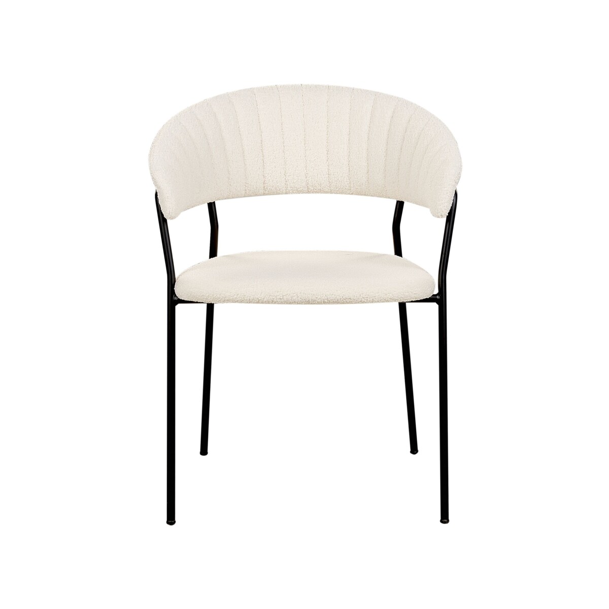 Zestaw 2 krzeseł do jadalni boucle złamana biel MARIPOSA